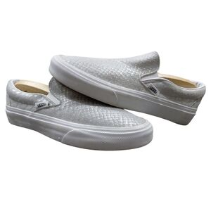 "Vans" Unisex Foil Metallic Silver Slip-On Shoes Mens: Sz 4.5 Womens: Sz.6...